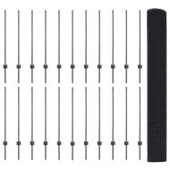 Ограда с пост Сив 1 x 50 m Стомана и PVC