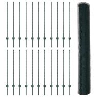 Ограда с пост Зелен 1,2 x 50 m Стомана и PVC