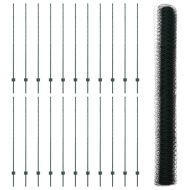 Ограда с пост Зелен 1,5 x 50 m Стомана и PVC