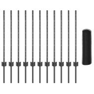 Ограда с пост Сив 0,8 x 10 m Стомана и PVC