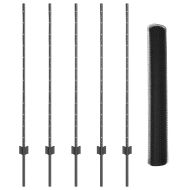 Ограда с пост Сив 1,2 x 10 m Стомана и PVC