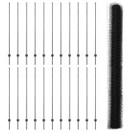 Ограда с пост Сив 1,6 x 50 m Стомана и PVC