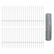 Ограда с пост Сребрист 0,8 x 100 м Стомана