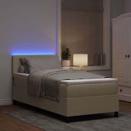 LED кутия за пружини с легло Светлосив и бял 80 x 200 cm