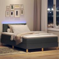 LED кутия за пружини с легло Тъмен сив 120 x 200 cm текстил