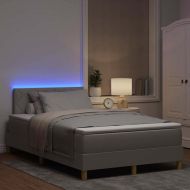 LED кутия за пружини с легло Таупе 120 x 200 cm текстил