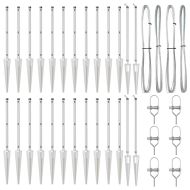 Стълб за ограда. 26 pcs Сив 3,2 x 3,2 x 105 см