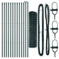 Ограда с пост Зелен 1 x 25 m Стомана и PVC