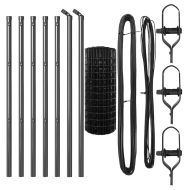 Ограда с пост Сив 0,4 x 25 м Стомана и PVC