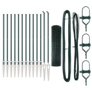 Ограда с пост Зелен 1,2 x 25 m Стомана и PVC