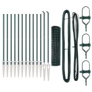 Ограда с пост Зелен 1,2 x 25 m Стомана и PVC