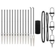 Ограда с пост Сив 0,4 x 25 м Стомана и PVC