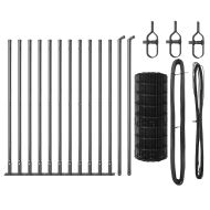 Ограда с пост Сив 0,6 x 25 м Стомана и PVC