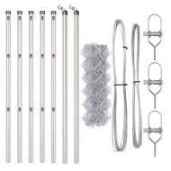 Стълб за ограда. Сребрист 10 x 0,4 м (40 x 40 мм мрежа) Стомана