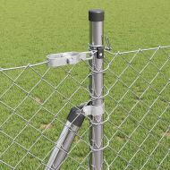 Стълб за ограда. Сребрист 25 x 0,8 м (60 x 60 мм мрежа) Стомана