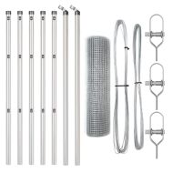 Стълб за ограда. Сребрист 10 x 0,8 м (19 x 19 мм мрежа) Стомана