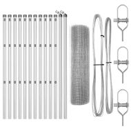 Стълб за ограда. Сребрист 25 x 0,4 м (25 x 25 мм мрежа) Стомана