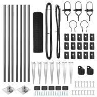 Стълб за ограда. Сив 10 x 0,4 м (16 x 16 мм мрежа)