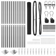 Стълб за ограда. Сив 25 x 1,2 м (16 x 16 мм мрежа)