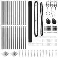 Стълб за ограда. Сив 25 x 1,6 м (16 x 16 мм мрежа)