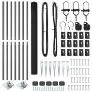 Стълб за ограда. Сив 50 x 1,5 м (16 x 16 mm мрежа)