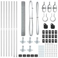 Стълб за ограда. Сребрист 10 x 1 м (мрежа 16 x 16 mm) Стомана