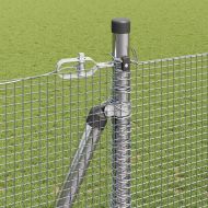 Стълб за ограда. Сребрист 10 x 1,4 м (мрежа 12 x 12 мм) Стомана