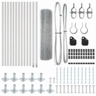 Стълб за ограда. Сребрист 25 x 0,6 м (19 x 19 мм мрежа) Стомана