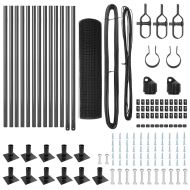 Стълб за ограда. Сив 25 x 0,4 м (19 x 19 мм мрежа)