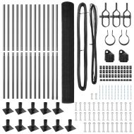 Стълб за ограда. Сив 25 x 1,6 м (12 x 12 мм мрежа)