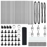 Стълб за ограда. Сив 50 х 0,6 м Стомана и PVC