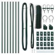 Стълб за ограда. Зелен 10 x 0,6 м (36 мм мрежа) Стомана и PVC