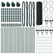 Стълб за ограда. Зелен 50 x 0,4 м (мрежа 13 мм) Стомана и PVC