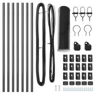 Стълб за ограда. Сив 10 x 0,4 м (25 мм мрежа) Стомана и PVC