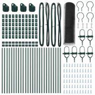 Стълб за ограда. Сив 50 x 0,4 м (25 мм мрежа) Стомана и PVC