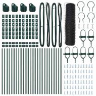 Стълб за ограда. Сив 50 x 0,4 м (36 мм мрежа) Стомана и PVC