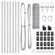 Стълб за ограда. Сребрист 10 x 0,5 м (25 мм мрежа) Стомана