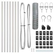 Стълб за ограда. Сребрист 10 x 0,5 м (36 мм мрежа) Стомана