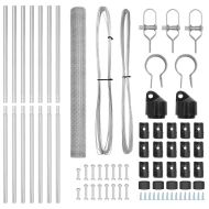 Стълб за ограда. Сребрист 10 x 1,6 м (25 мм мрежа) Стомана