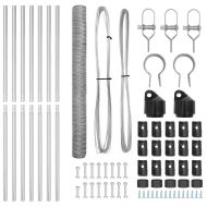 Стълб за ограда. Сребрист 10 x 1,6 м (36 мм мрежа) Стомана