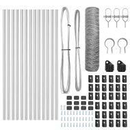 Стълб за ограда. Сребрист 25 x 0,4 м (50 мм мрежа) Стомана