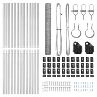 Стълб за ограда. Сребрист 25 x 1 м (мрежа 36 мм) Стомана