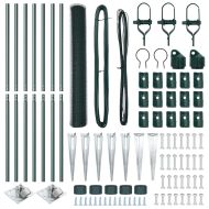 Стълб за ограда. Зелен 10 x 1,2 м (25 мм мрежа) Стомана и PVC