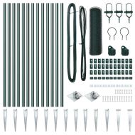 Стълб за ограда. Зелен 25 x 0,6 м (25 мм мрежа) Стомана и PVC