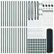 Стълб за ограда. Зелен 50 x 0,8 м (25 мм мрежа) Стомана и PVC