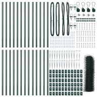 Стълб за ограда. Зелен 50 x 0,8 м (50 мм мрежа) Стомана и PVC