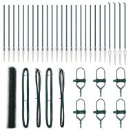 Стълб за ограда. Зелен 50 x 1,2 м (50 мм мрежа) Стомана и PVC