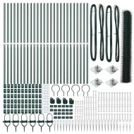 Стълб за ограда. Зелен 50 x 1,4 м (36 мм мрежа) Стомана и PVC