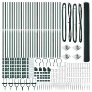 Стълб за ограда. Зелен 50 x 1,5 м (25 мм мрежа) Стомана и PVC