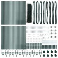Стълб за ограда. Зелен 100 x 0,6 м (50 мм мрежа) Стомана и PVC